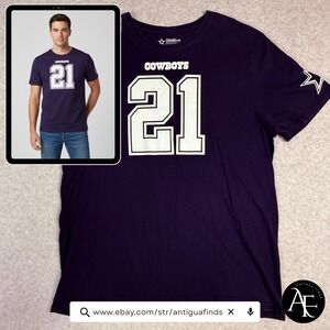 Dallas Cowboys Ezekiel Elliott 21 T-Shirt Mens 2XL Navy Blue Authentic NFL Tee